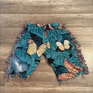 Colorful Fringe Knit Shorts